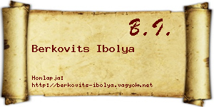 Berkovits Ibolya névjegykártya