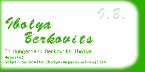 ibolya berkovits business card
